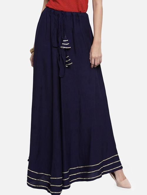 women gota patti mid rise flared maxi skirt - 21966874 - Standard Image - 0