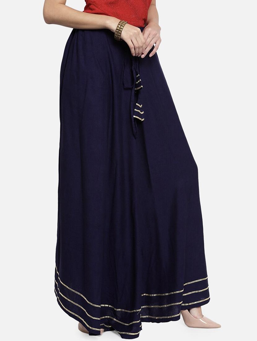 women gota patti mid rise flared maxi skirt - 21966874 - Standard Image - 1
