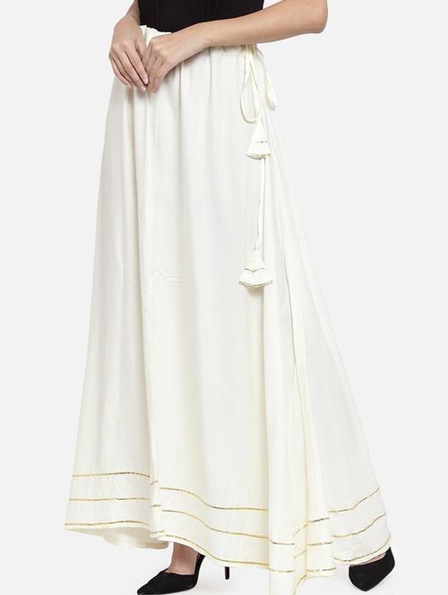 women gota patti mid rise flared maxi skirt - 21966886 - Standard Image - 0