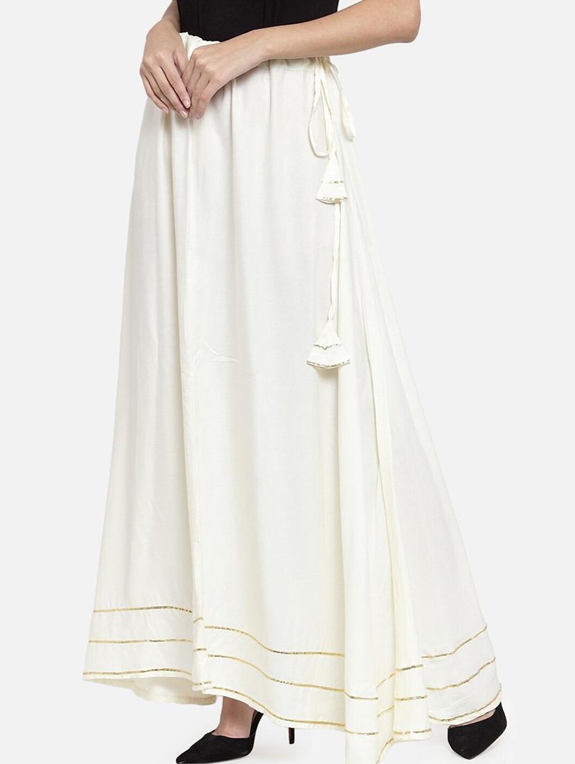 women gota patti mid rise flared maxi skirt - 21966886 - Zoom Image - 0