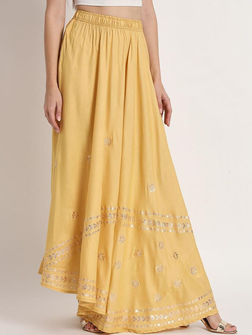 women mirror work mid rise flared maxi skirt - 21966887 -  Standard Image - 1