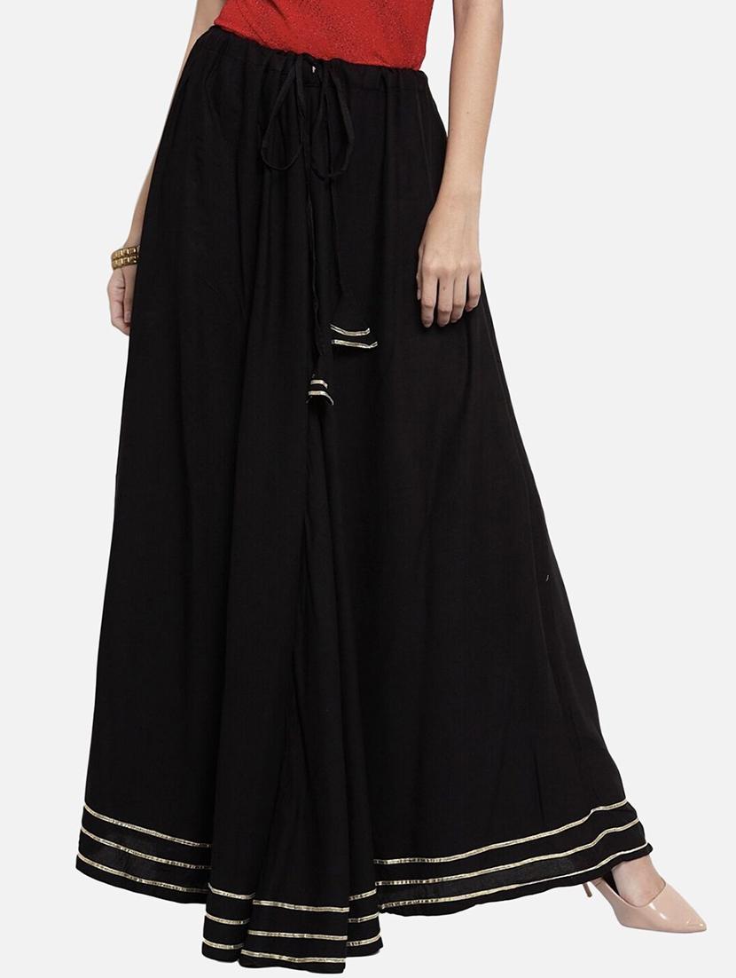 women gota patti mid rise flared maxi skirt - 21966889 -  Standard Image - 1