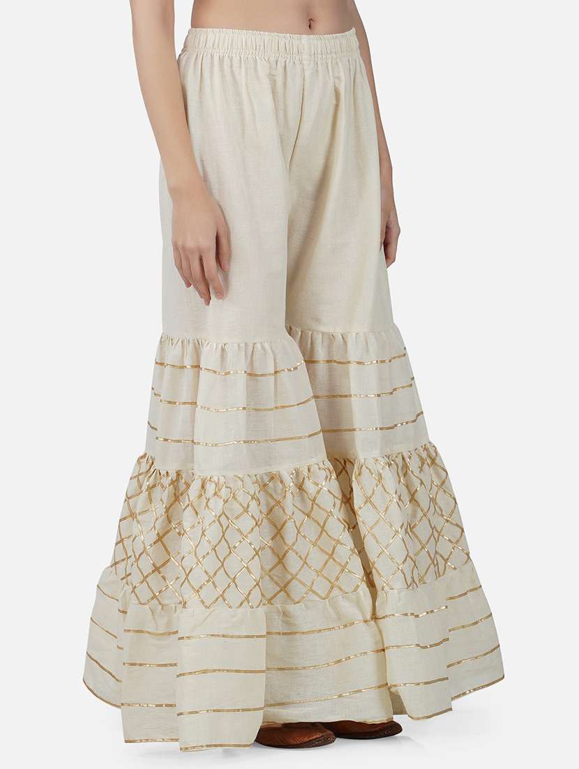 women solid with work mid rise gotta work sharara - 21966897 -  Standard Image - 1