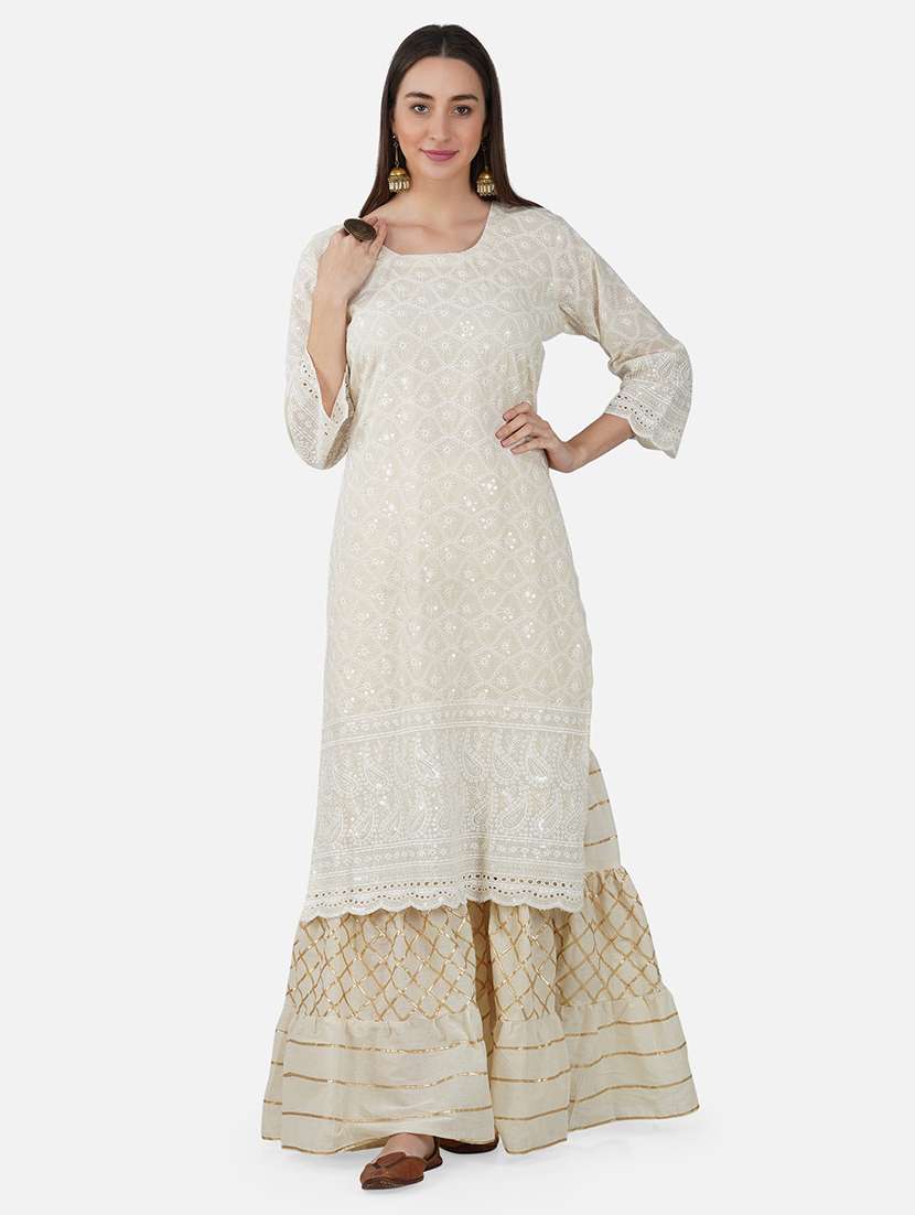 women solid with work mid rise gotta work sharara - 21966897 -  Standard Image - 4
