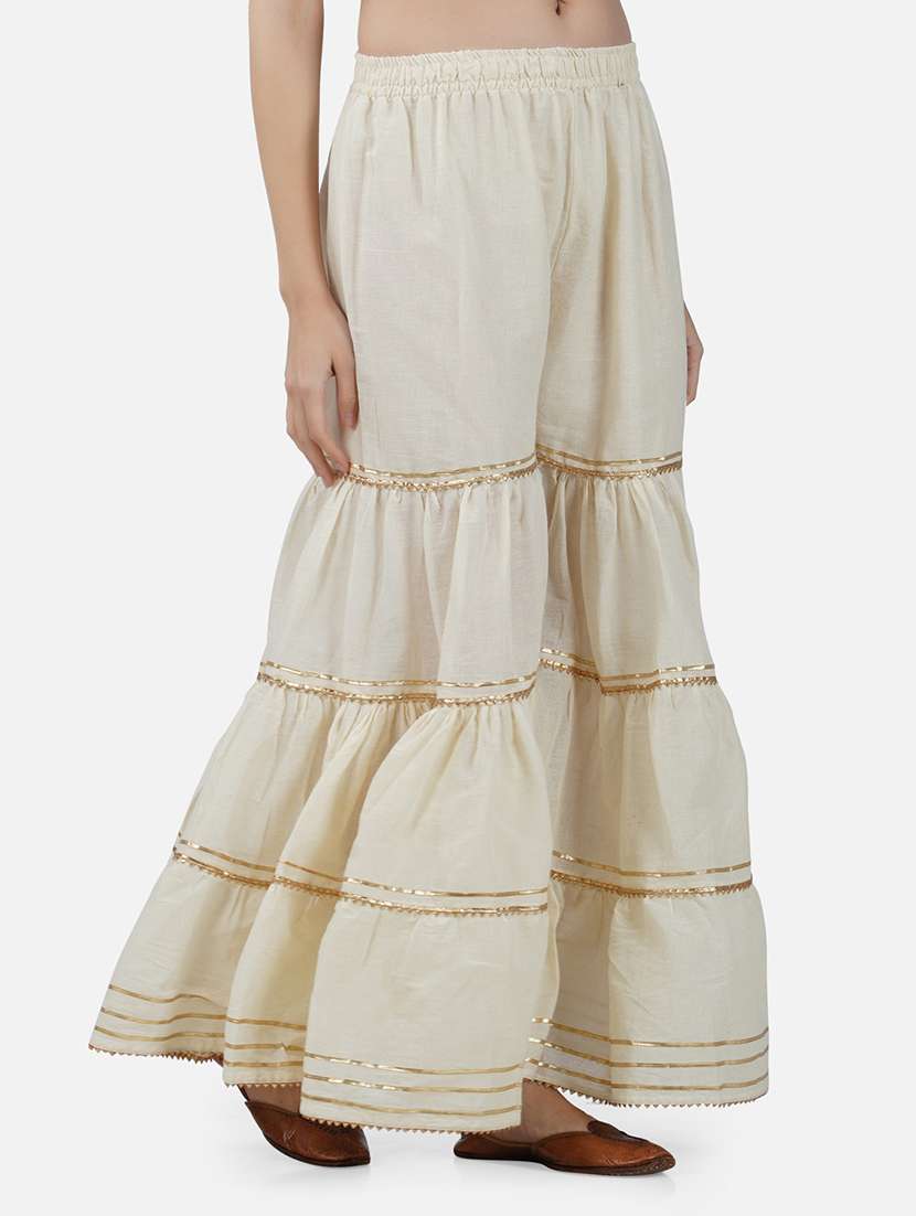 women solid with work mid rise gotta work sharara - 21966898 -  Standard Image - 1