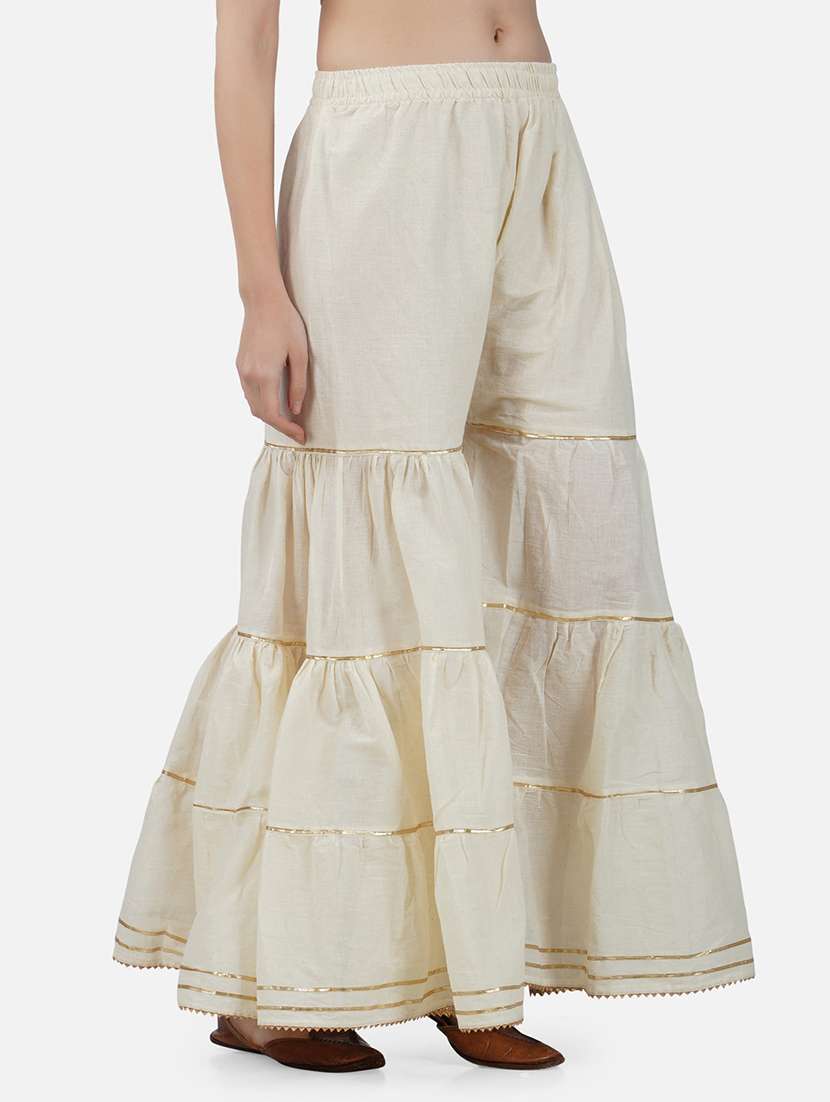 women solid with work mid rise gotta work sharara - 21966899 -  Standard Image - 1