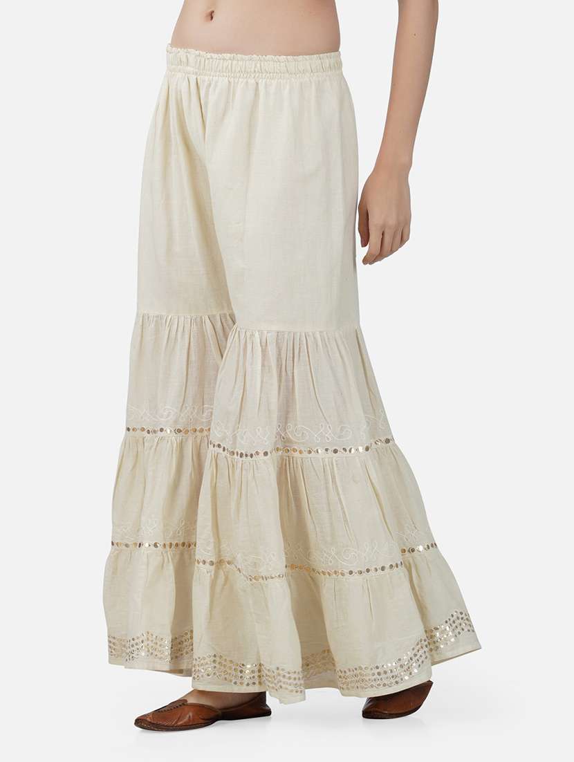 women solid with work mid rise gotta work sharara - 21966902 -  Standard Image - 1