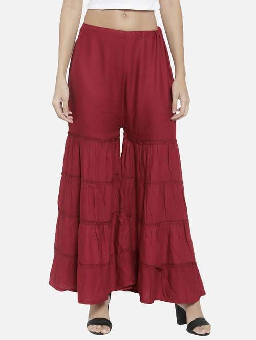 women solid mid rise sharara - 21966915 -  Standard Image - 0