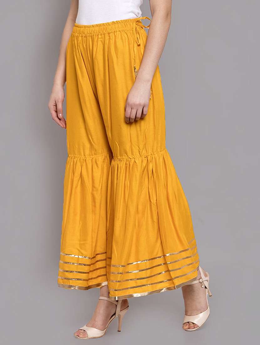 women solid with work mid rise gotta work sharara - 21966916 -  Standard Image - 1