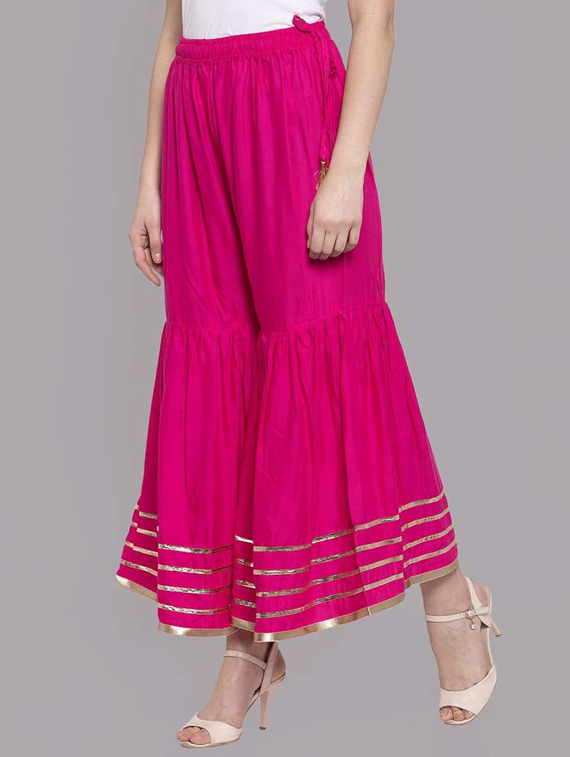 women solid with work mid rise gotta work sharara - 21966921 -  Standard Image - 1