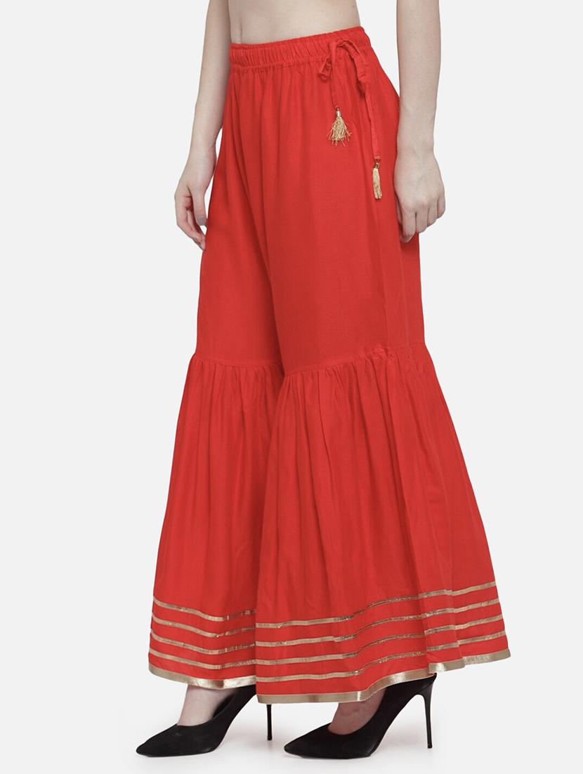women solid with work mid rise gotta work sharara - 21966923 - Standard Image - 1