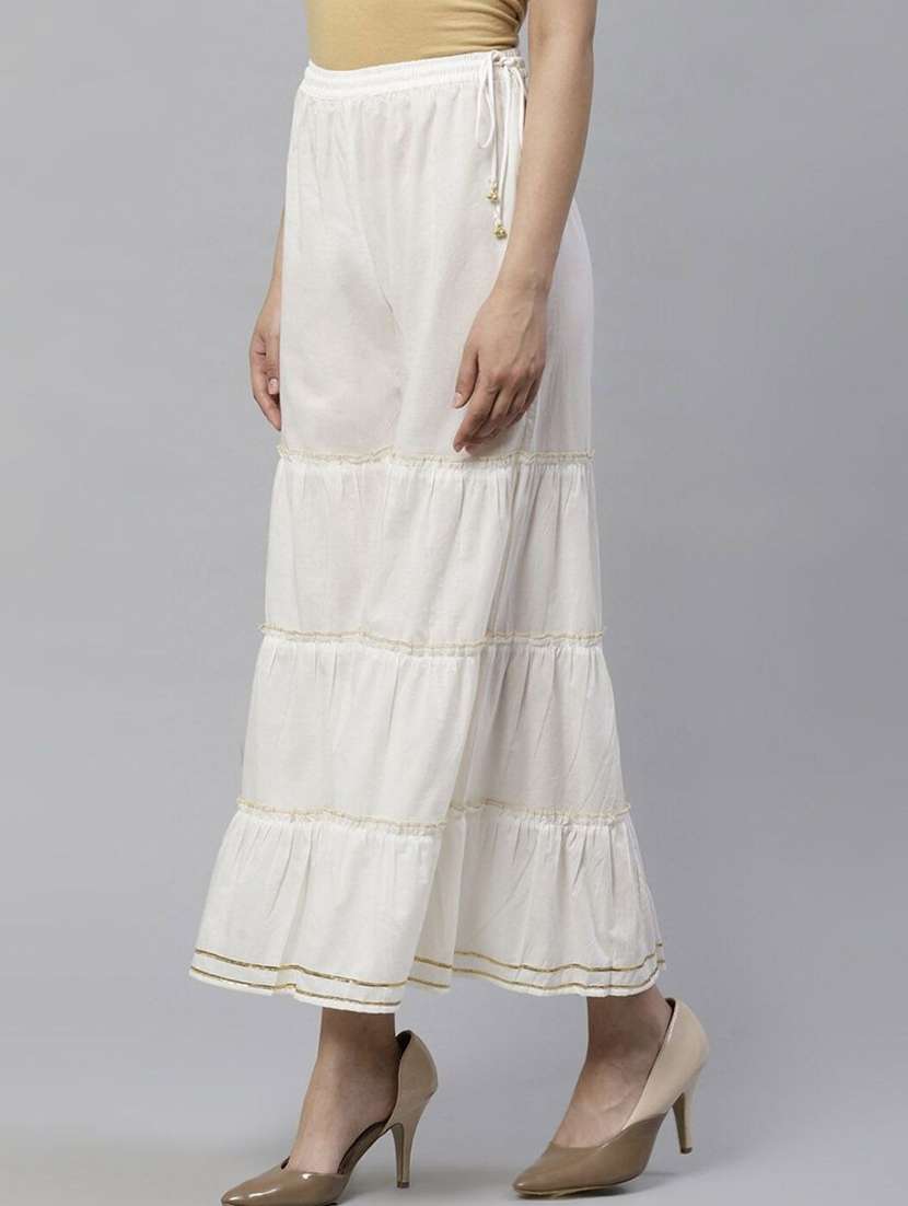 women solid with work mid rise gotta work sharara - 21966930 -  Standard Image - 1