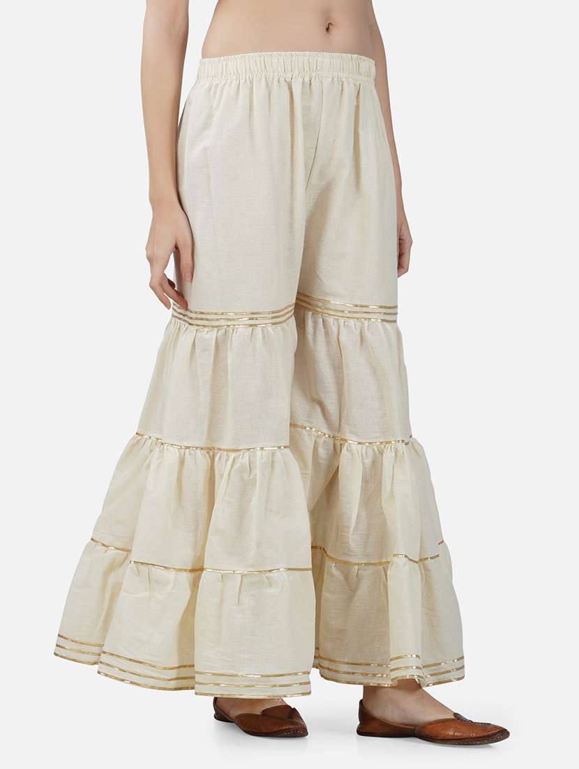 women solid with work mid rise gotta work sharara - 21966939 -  Standard Image - 1