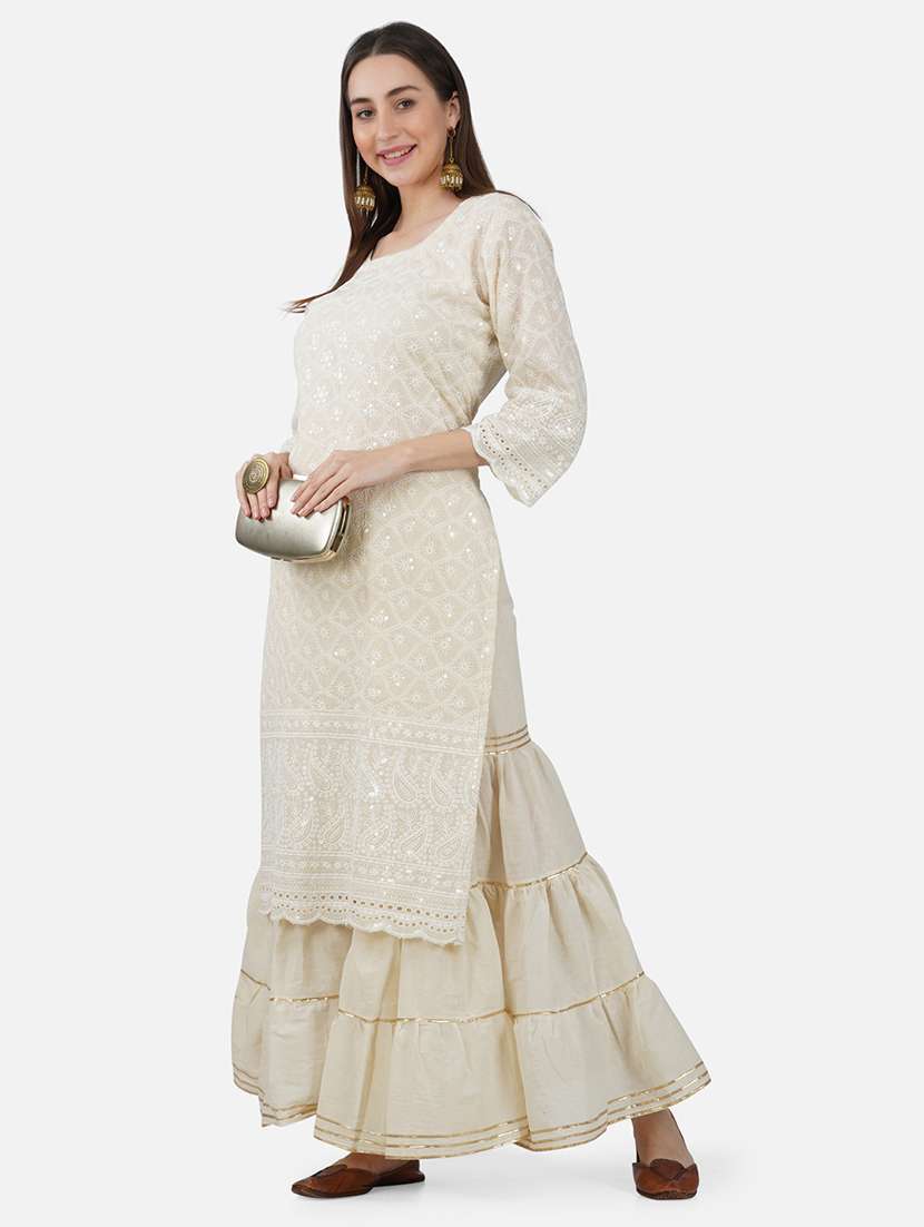 women solid with work mid rise gotta work sharara - 21966939 -  Standard Image - 4