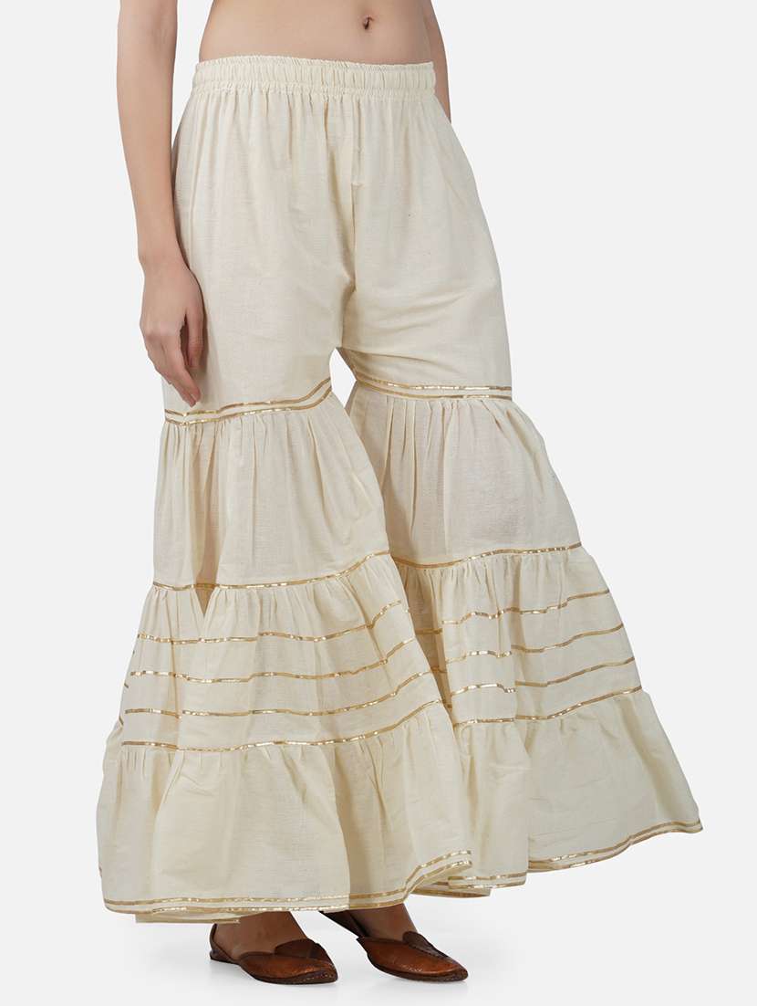 women solid with work mid rise gotta work sharara - 21966940 -  Standard Image - 1