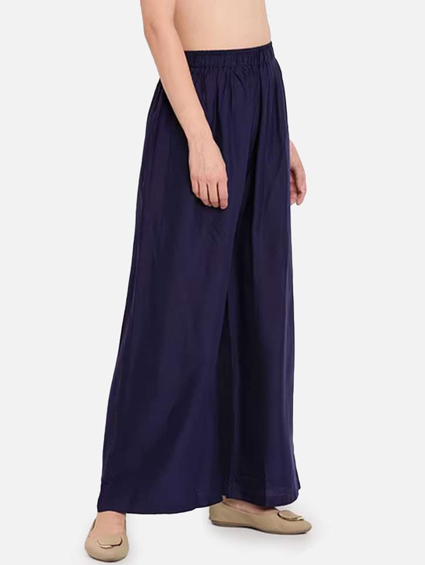 women pack of 2 solid flared palazzo - 21966948 -  Standard Image - 1