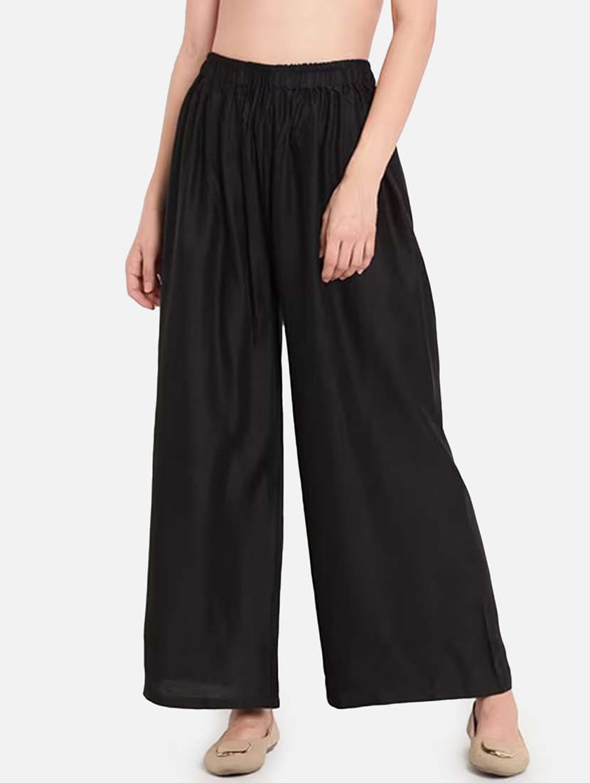 women pack of 2 solid flared palazzo - 21966950 -  Standard Image - 1