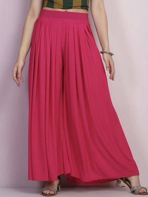women solid high rise flared palazzo - 21966954 -  Standard Image - 0