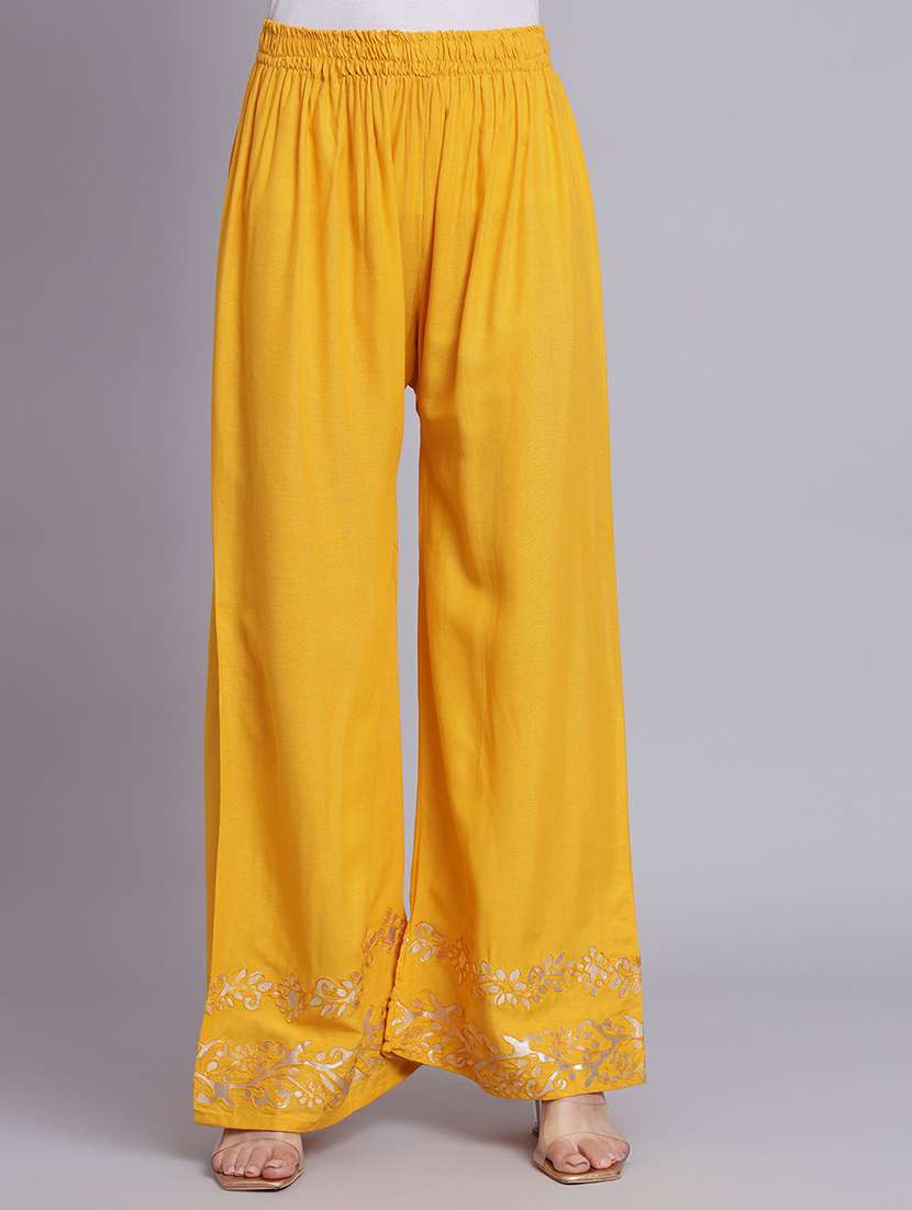 women printed mid rise stright palazzo - 21966956 -  Standard Image - 1