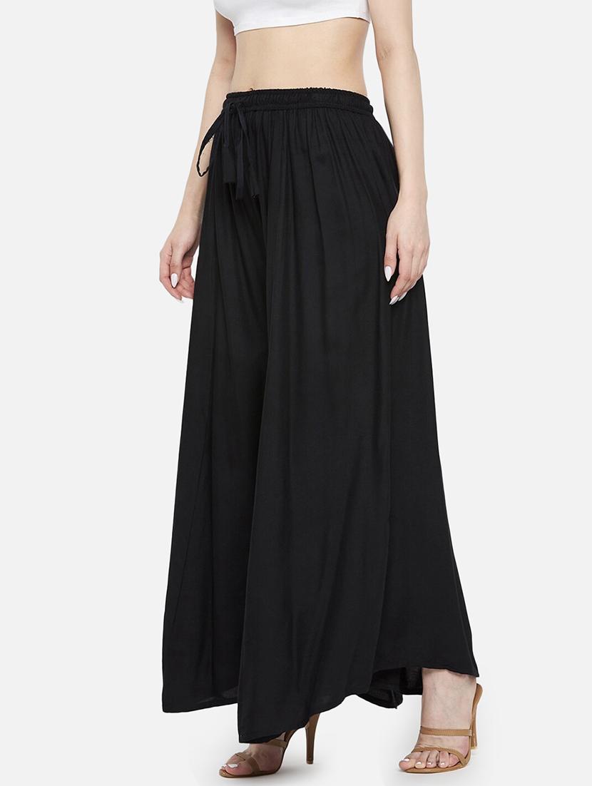women solid high rise flared palazzo - 21966963 -  Standard Image - 1