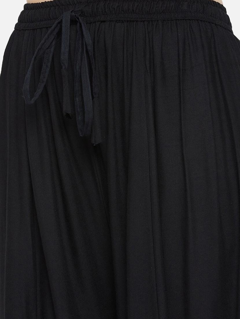 women solid high rise flared palazzo - 21966963 - Standard Image - 4
