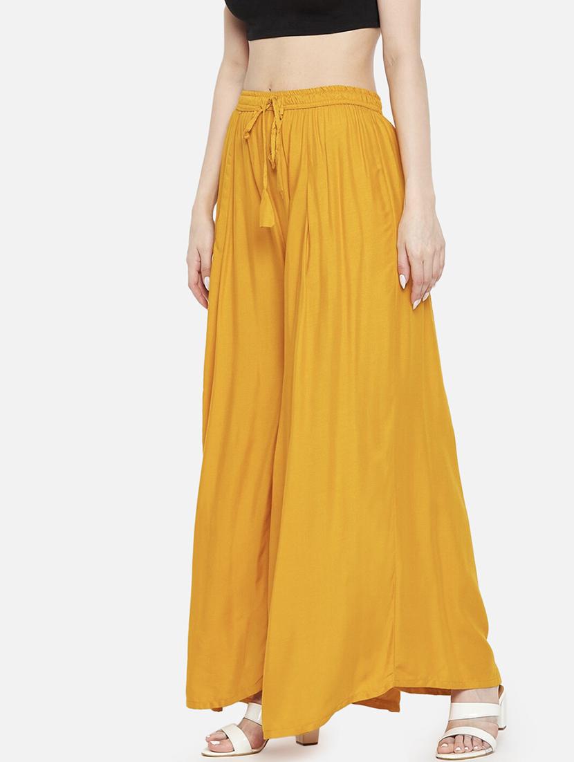 women solid high rise flared palazzo - 21966967 - Standard Image - 1