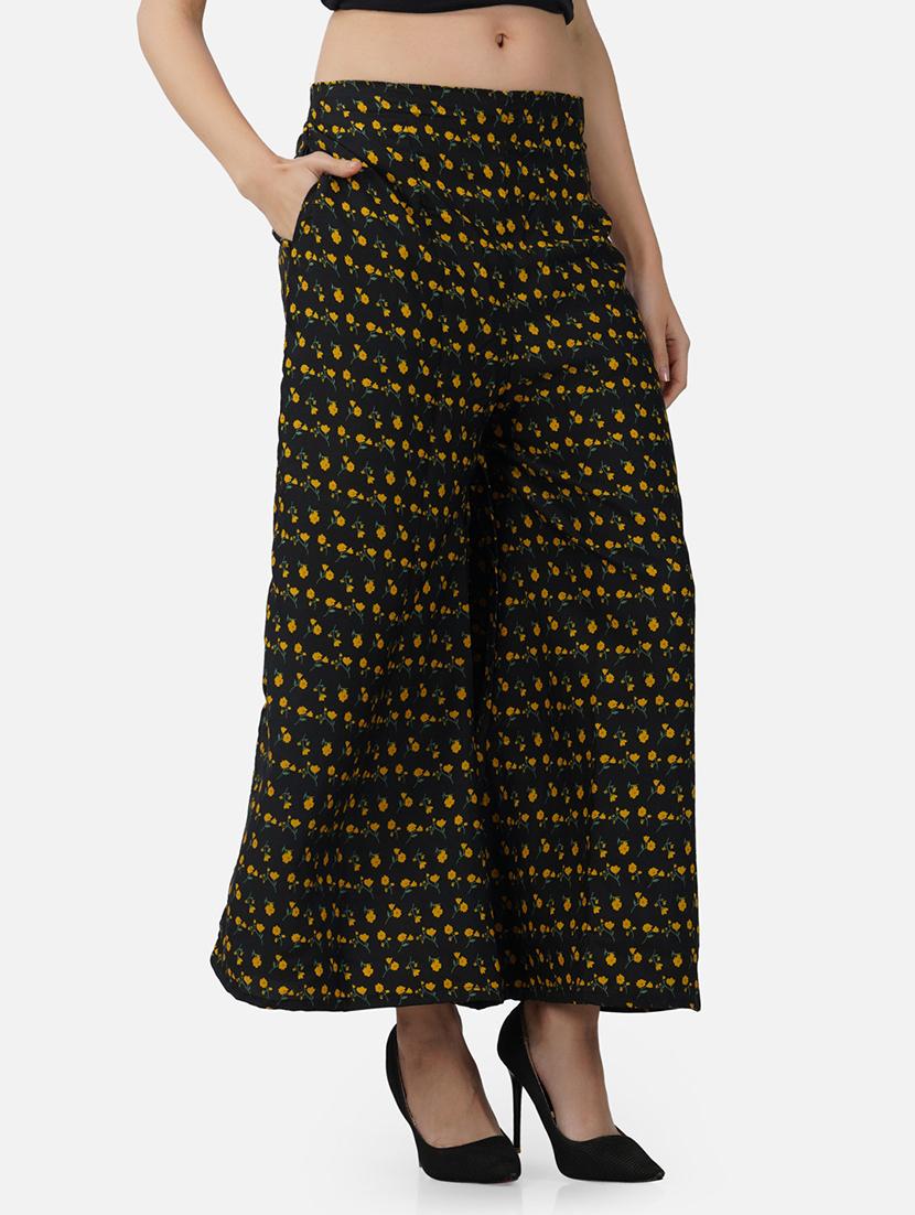 women printed mid rise flared palazzo - 21966971 - Standard Image - 1