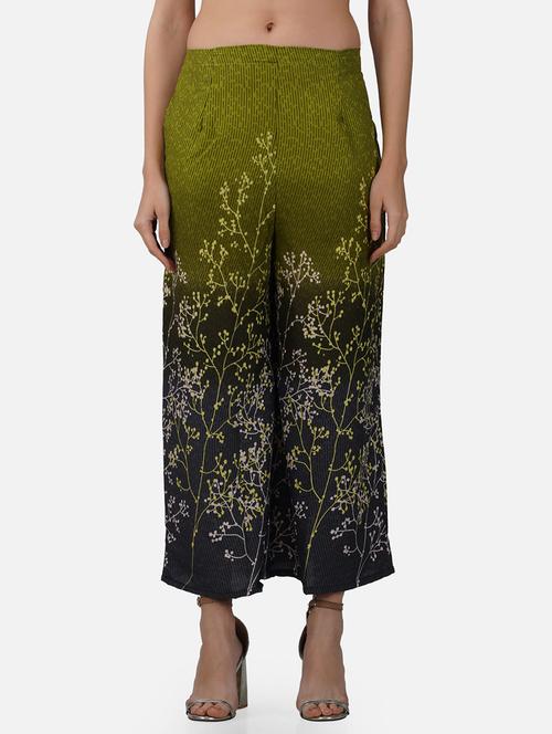 women printed mid rise flared palazzo - 21966975 - Standard Image - 0