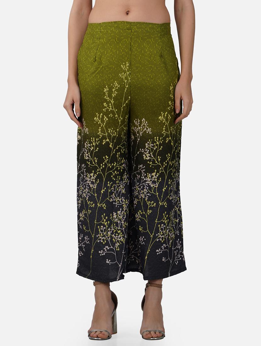 women printed mid rise flared palazzo - 21966975 - Zoom Image - 0