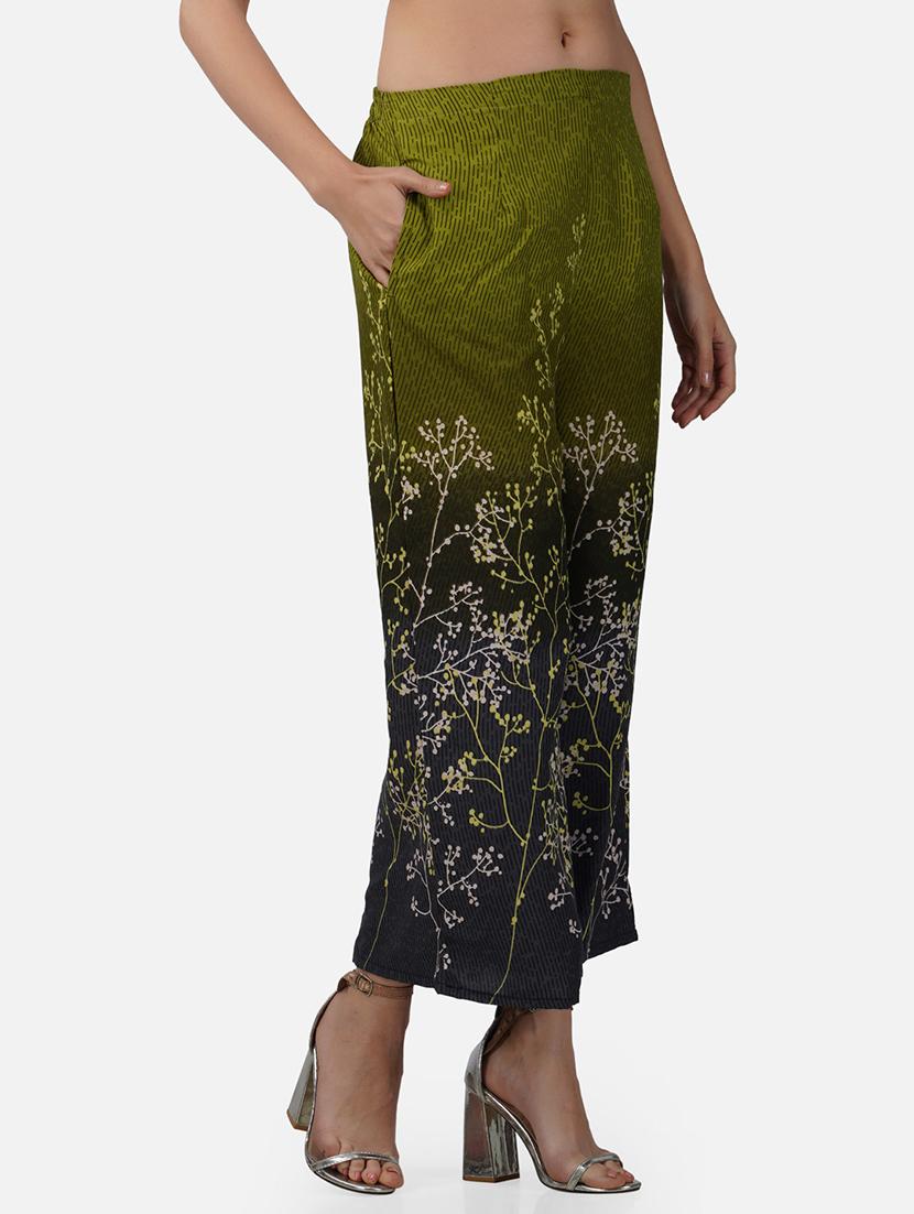 women printed mid rise flared palazzo - 21966975 - Standard Image - 1