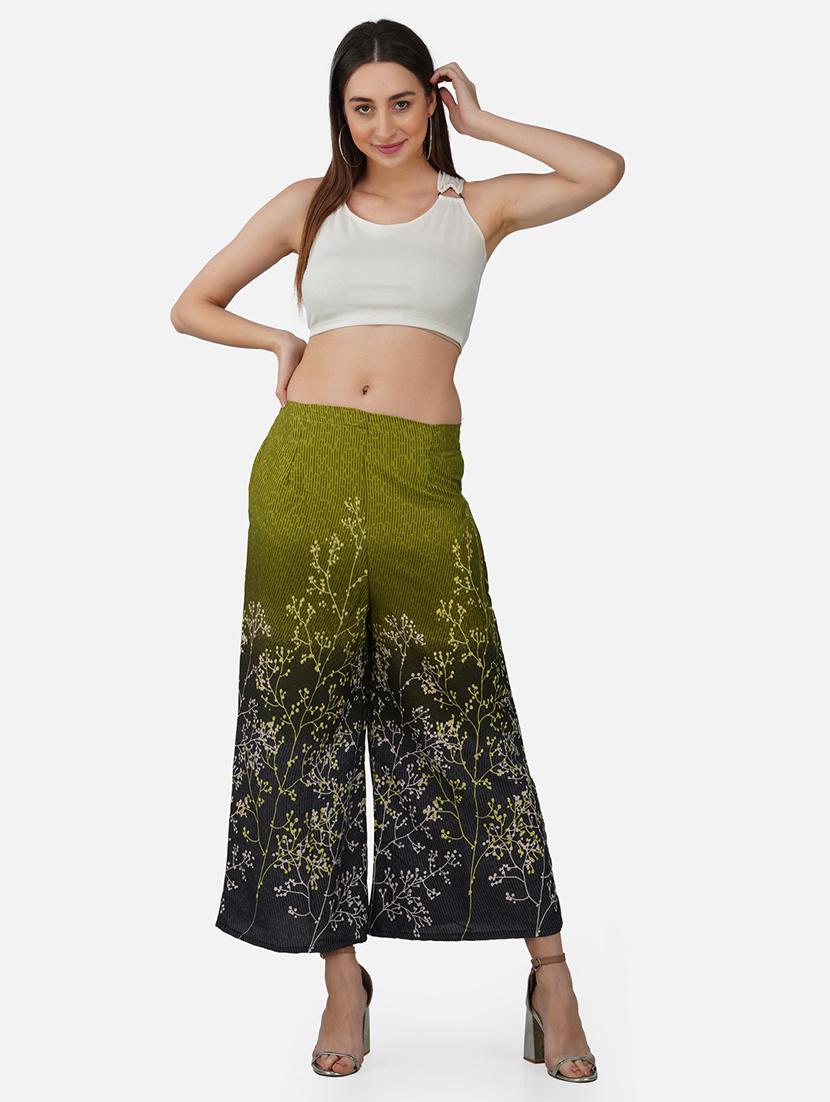 women printed mid rise flared palazzo - 21966975 - Standard Image - 4