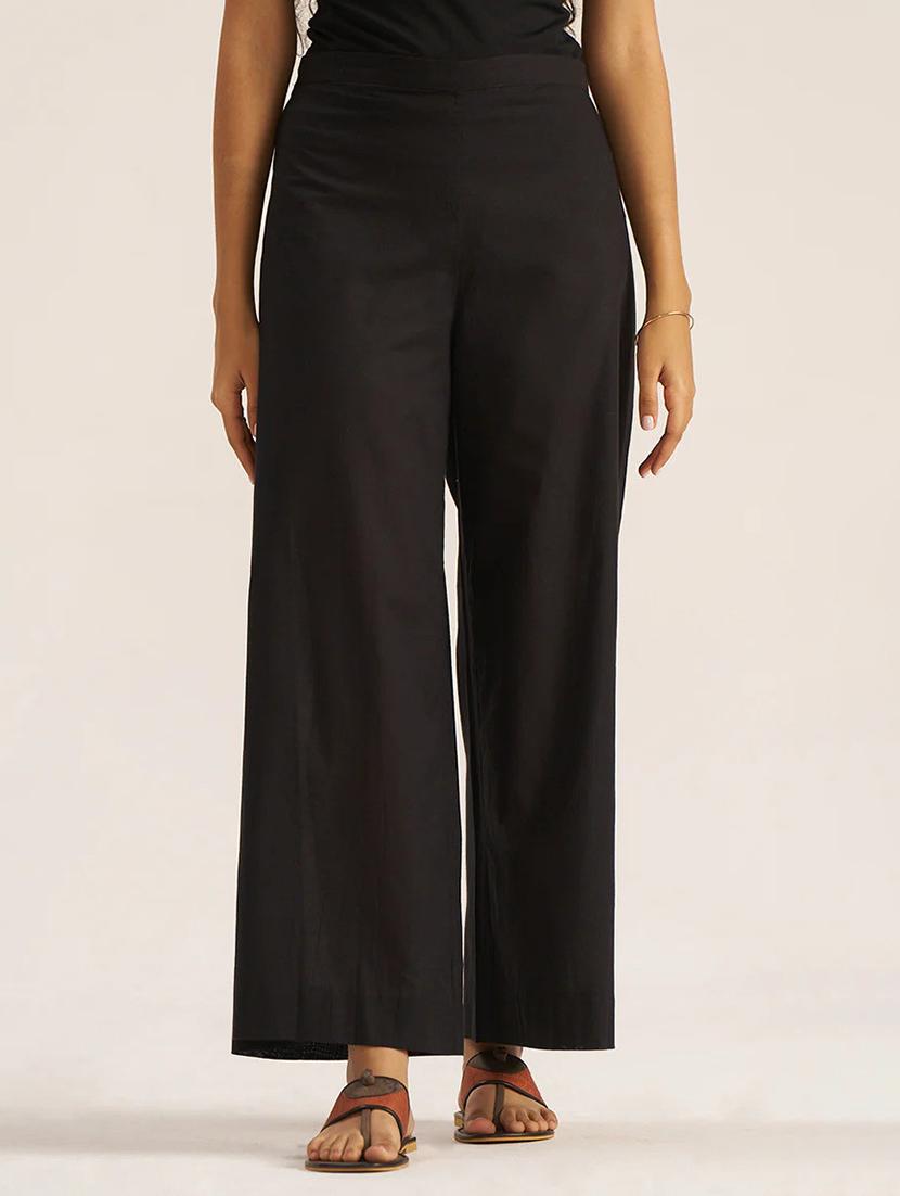 women solid mid rise straigh palazzo - 21966976 -  Zoom Image - 0