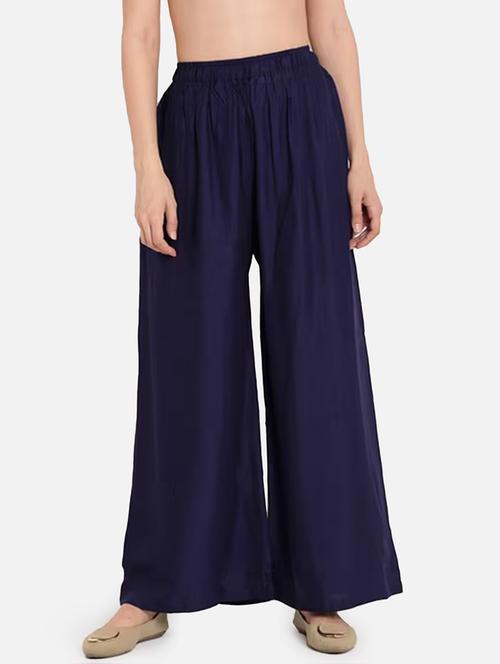 women solid high rise flared palazzo - 21966981 -  Standard Image - 0