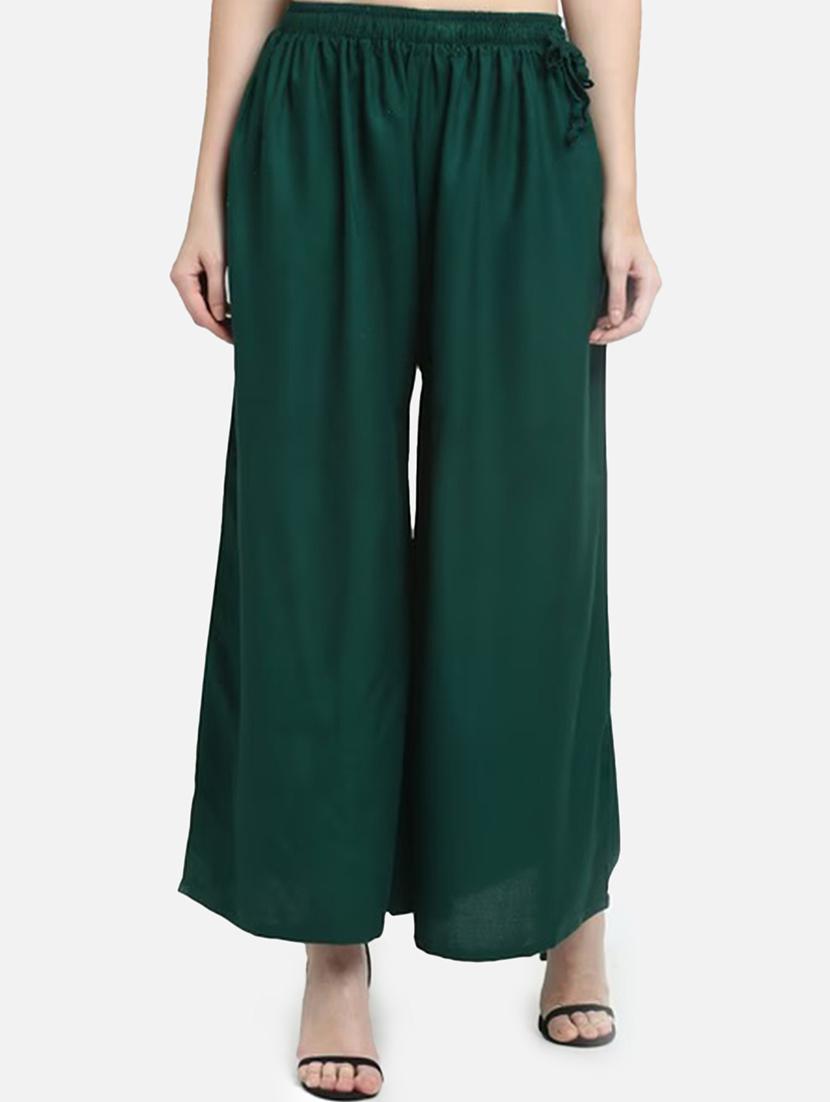 women solid high rise flared palazzo - 21966983 -  Zoom Image - 0