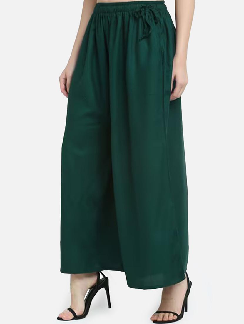 women solid high rise flared palazzo - 21966983 -  Standard Image - 1