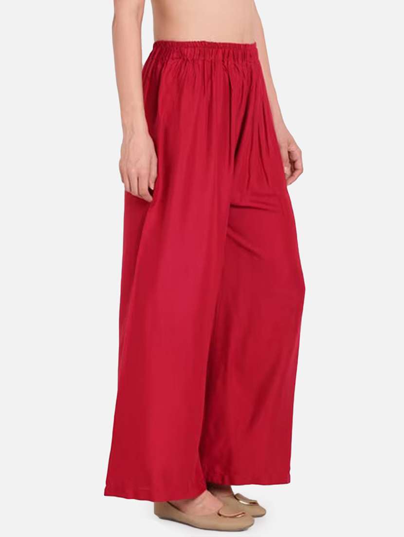 women solid high rise flared palazzo - 21966985 -  Standard Image - 1