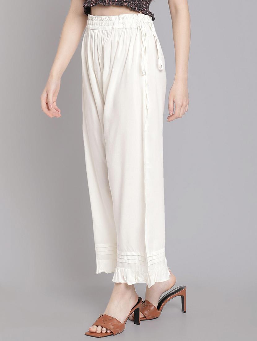 women solid high rise straight palazzo - 21966993 - Standard Image - 1