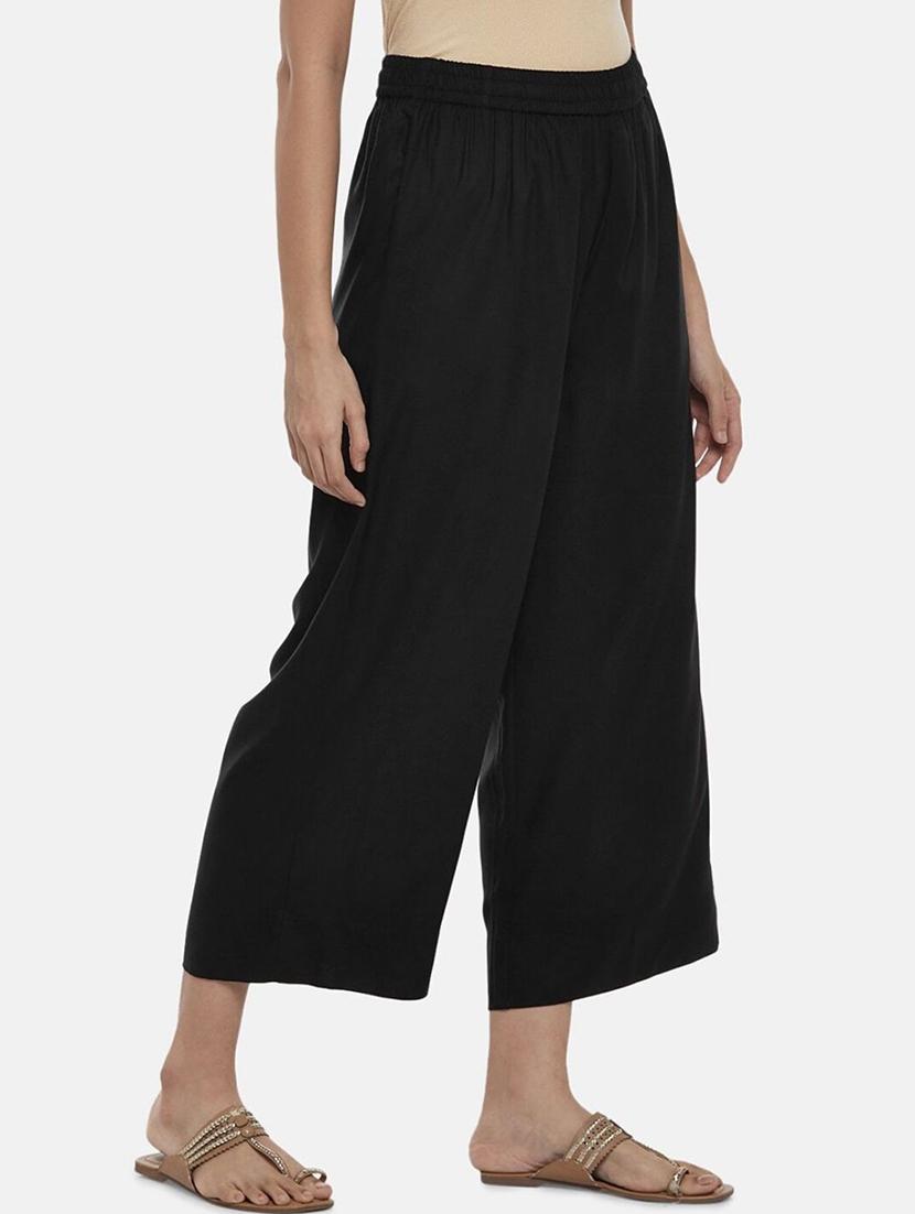 women solid mid rise straight palazzo - 21966996 - Standard Image - 1