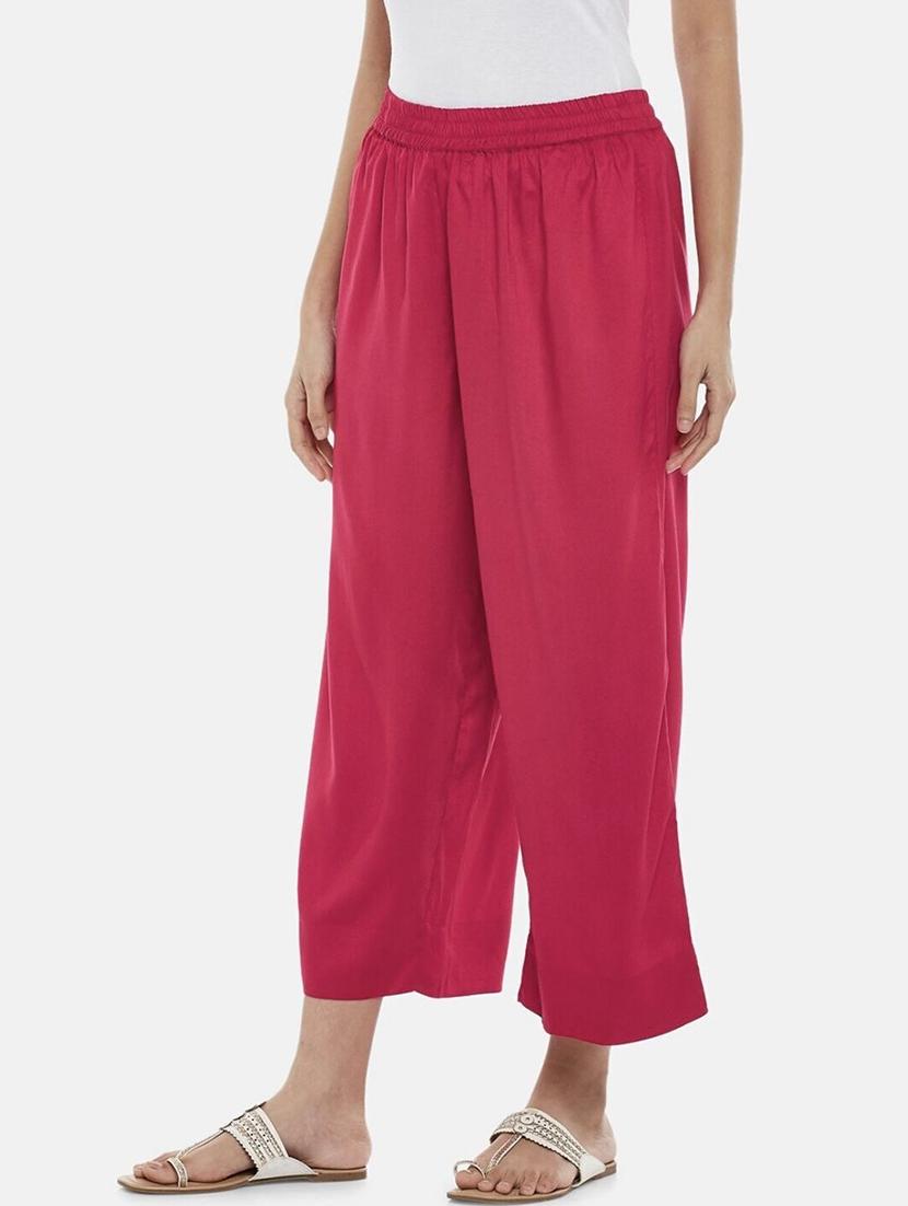 women solid high rise straight palazzo - 21967003 -  Standard Image - 1