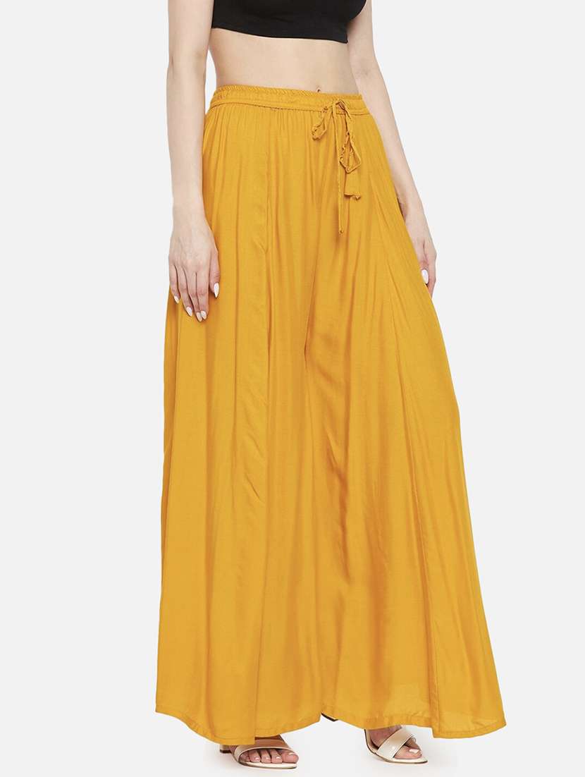 women solid high rise flared palazzo - 21967004 -  Standard Image - 1