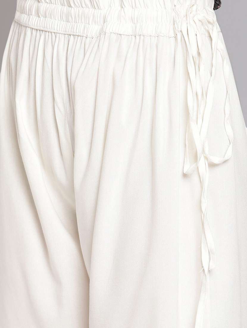 women solid high rise straight palazzo - 21967010 -  Standard Image - 4