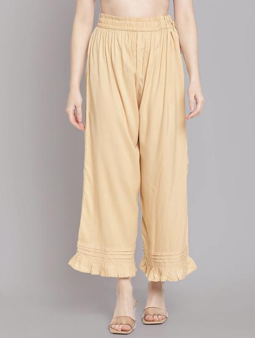 women solid high rise straight palazzo - 21967012 - Standard Image - 0