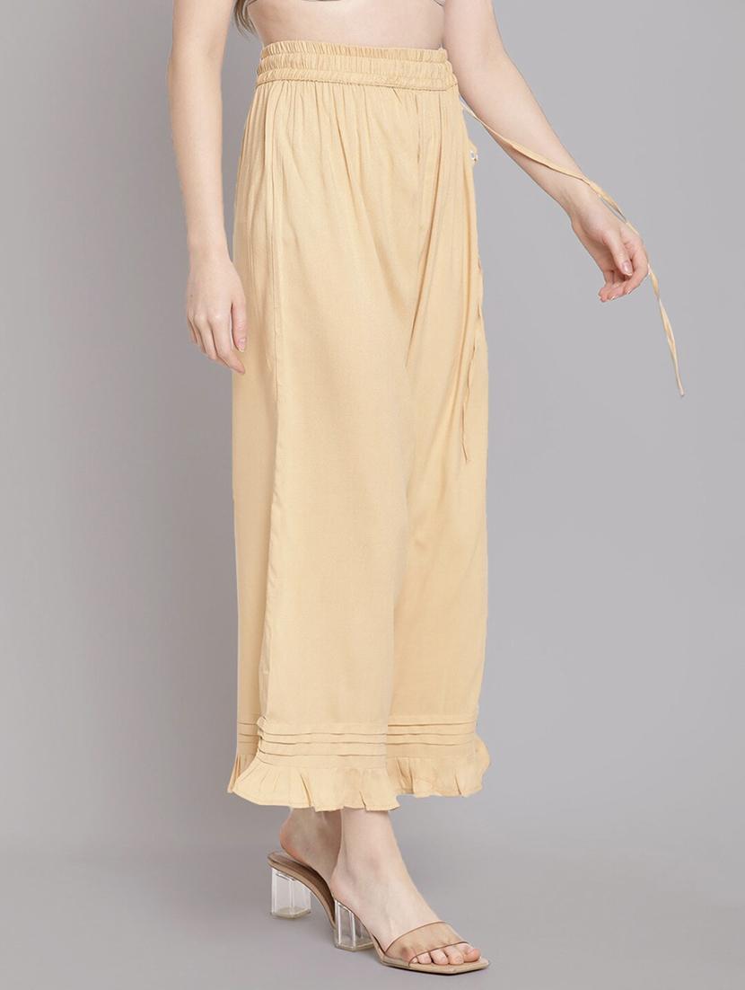 women solid high rise straight palazzo - 21967012 -  Standard Image - 1