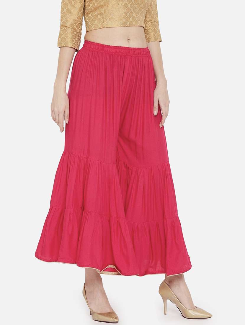 women solid mid rise sharara - 21967019 -  Standard Image - 1