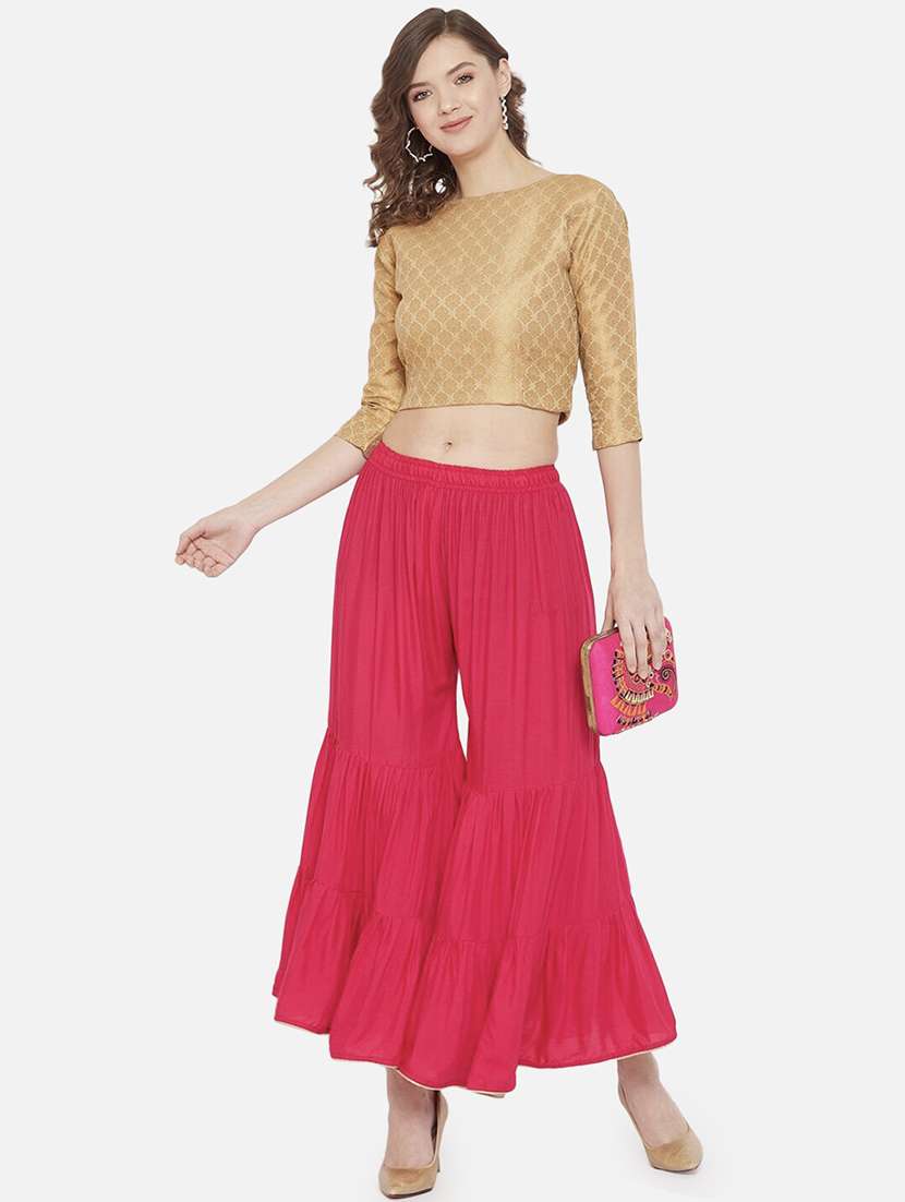 women solid mid rise sharara - 21967019 -  Standard Image - 4