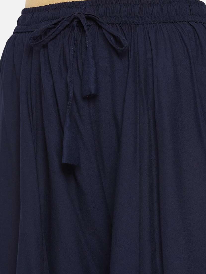 women solid mid rise flared palazzo - 21967025 -  Standard Image - 4