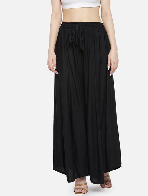 women solid mid rise flared palazzo - 21967027 -  Standard Image - 0