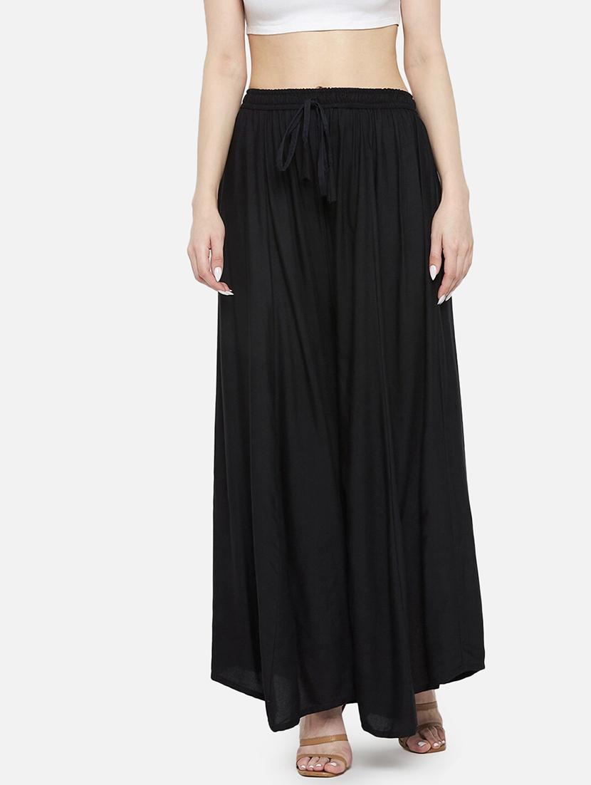women solid mid rise flared palazzo - 21967027 -  Zoom Image - 0