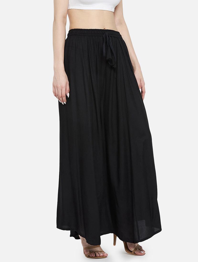 women solid mid rise flared palazzo - 21967027 -  Standard Image - 1