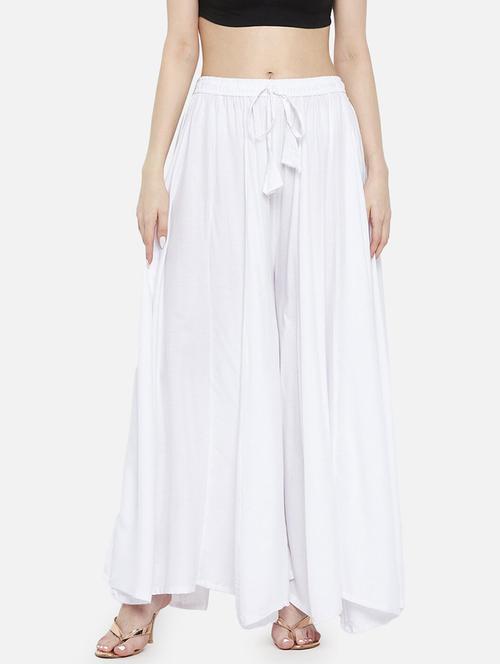 women solid mid rise flatred palazzo - 21967028 -  Standard Image - 0
